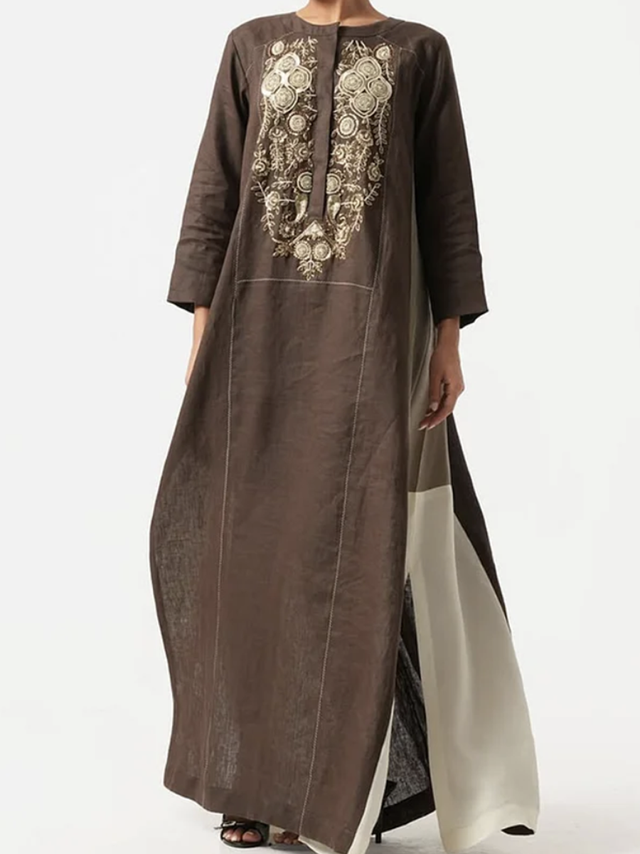 Brown patchwork robe (in stock)