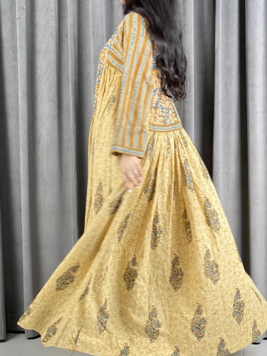 yellow floral maxi dress