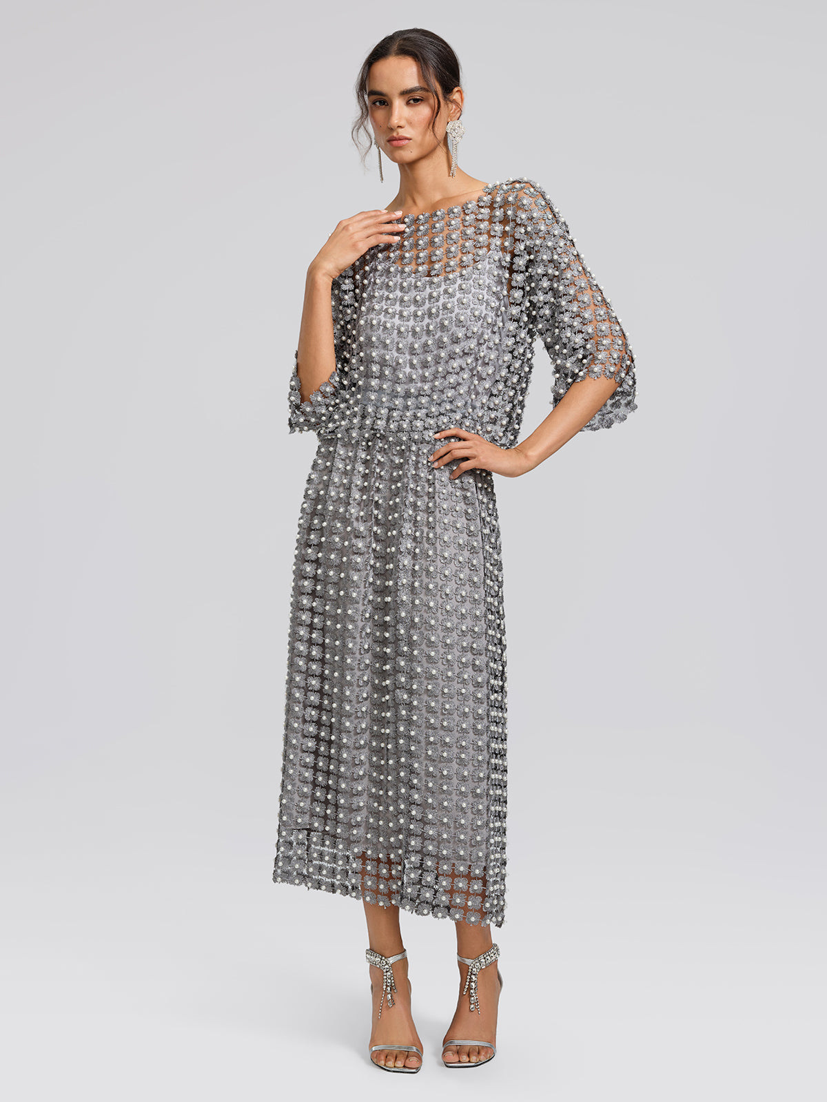 Pearl Floral Lace Elegant 2-Piece Set