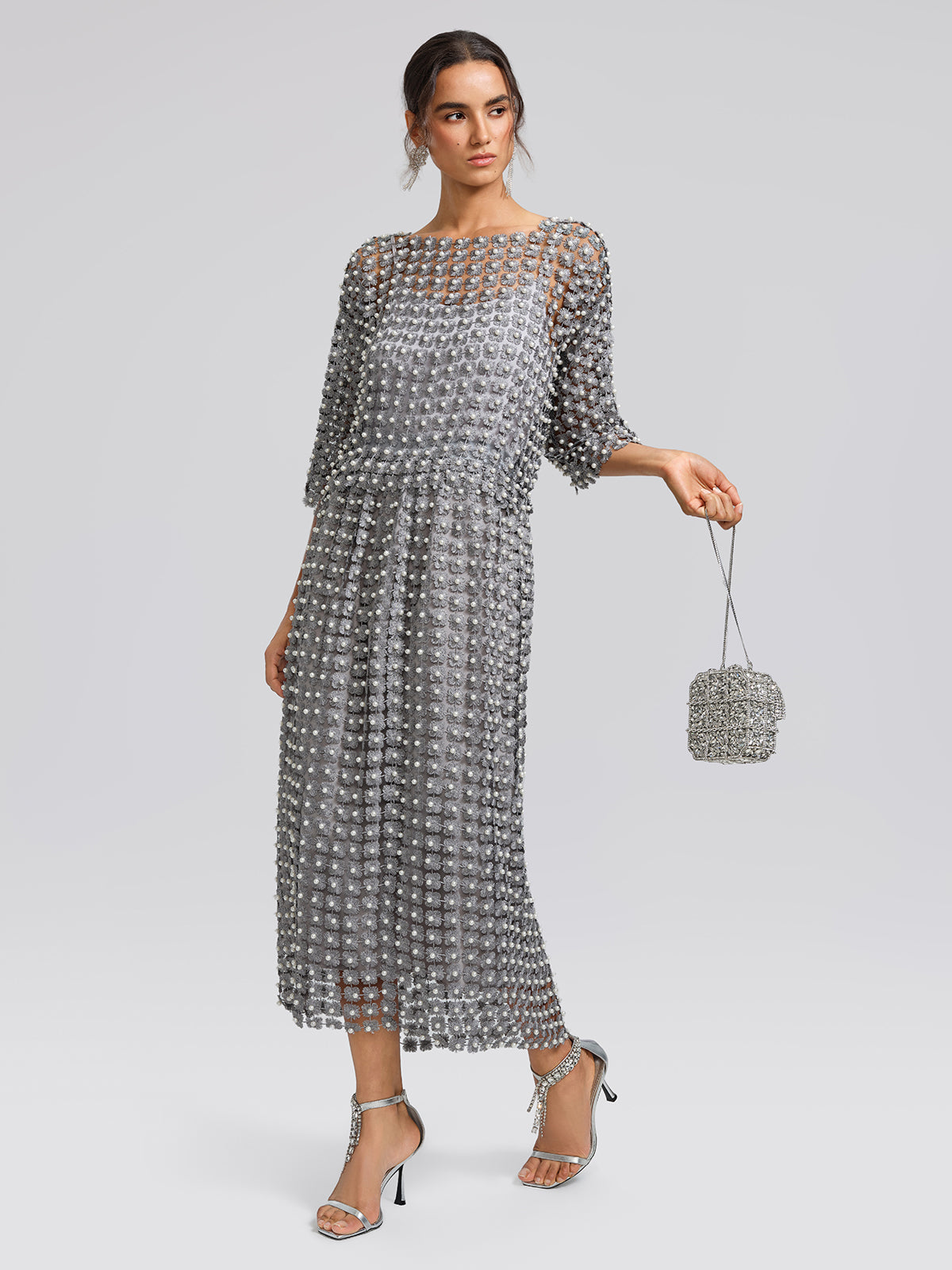 Pearl Floral Lace Elegant 2-Piece Set