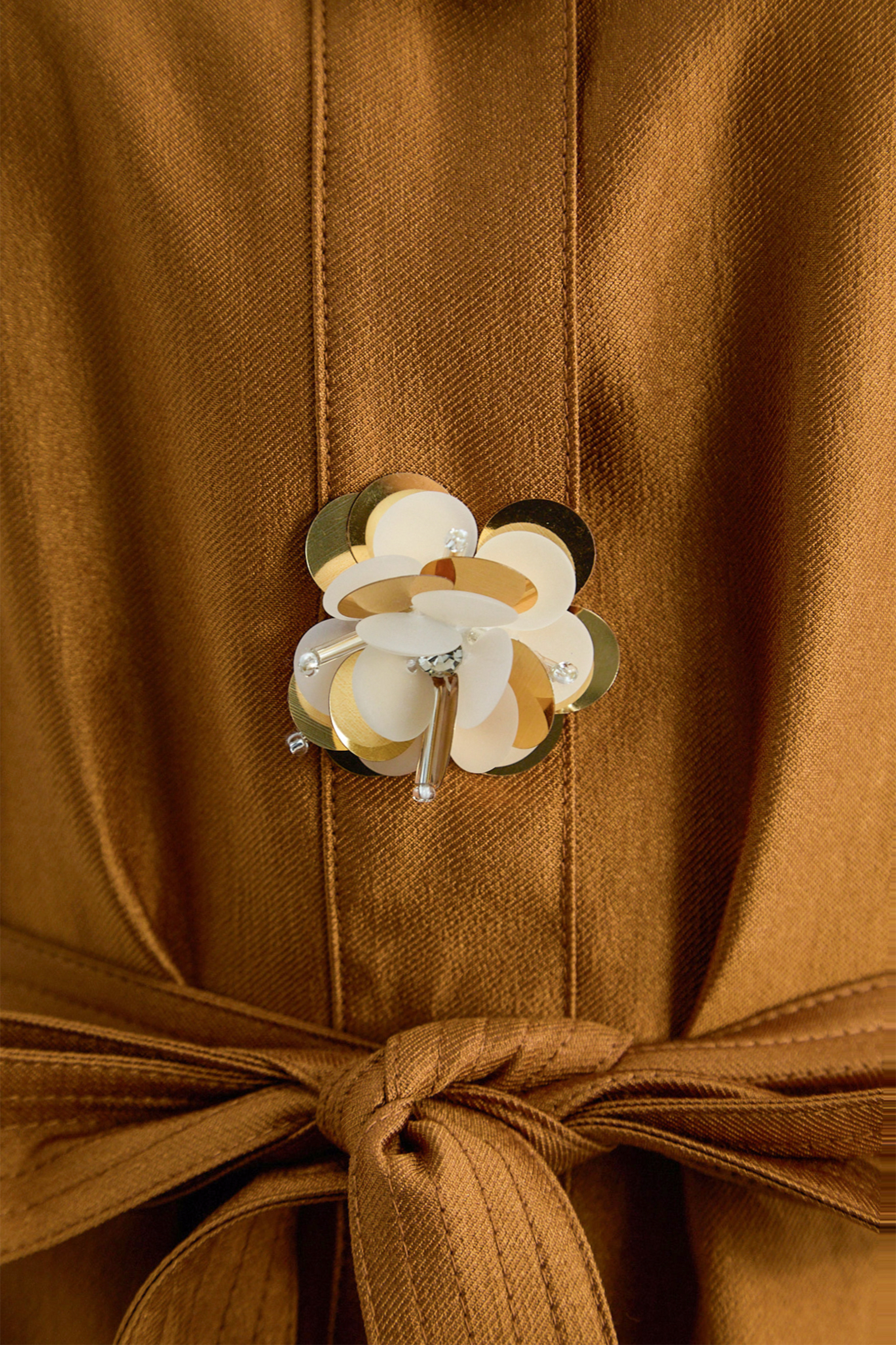 Ochre Decorative Button Vest and Wide-Leg Pants Set