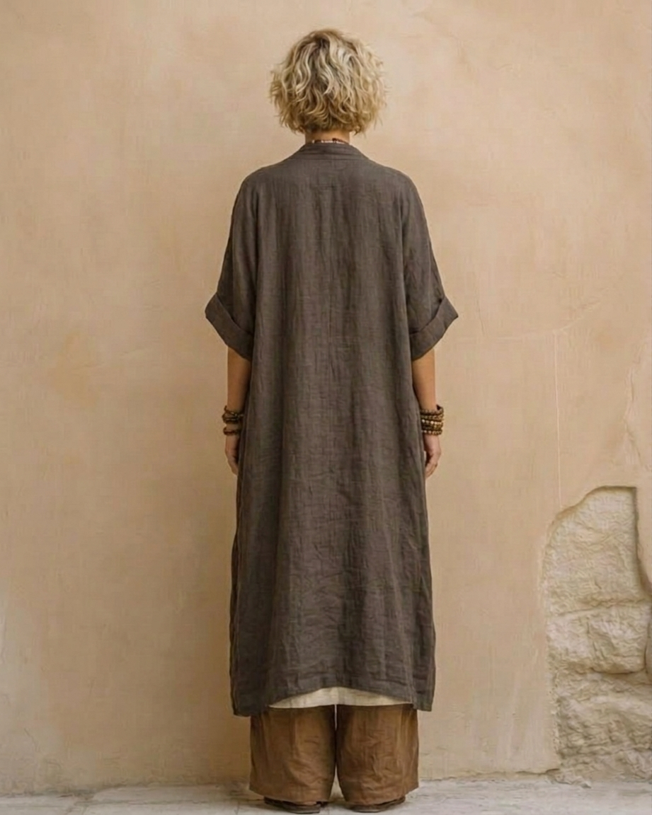 Artistic Boho Tribal Print Linen Two-Piece Set