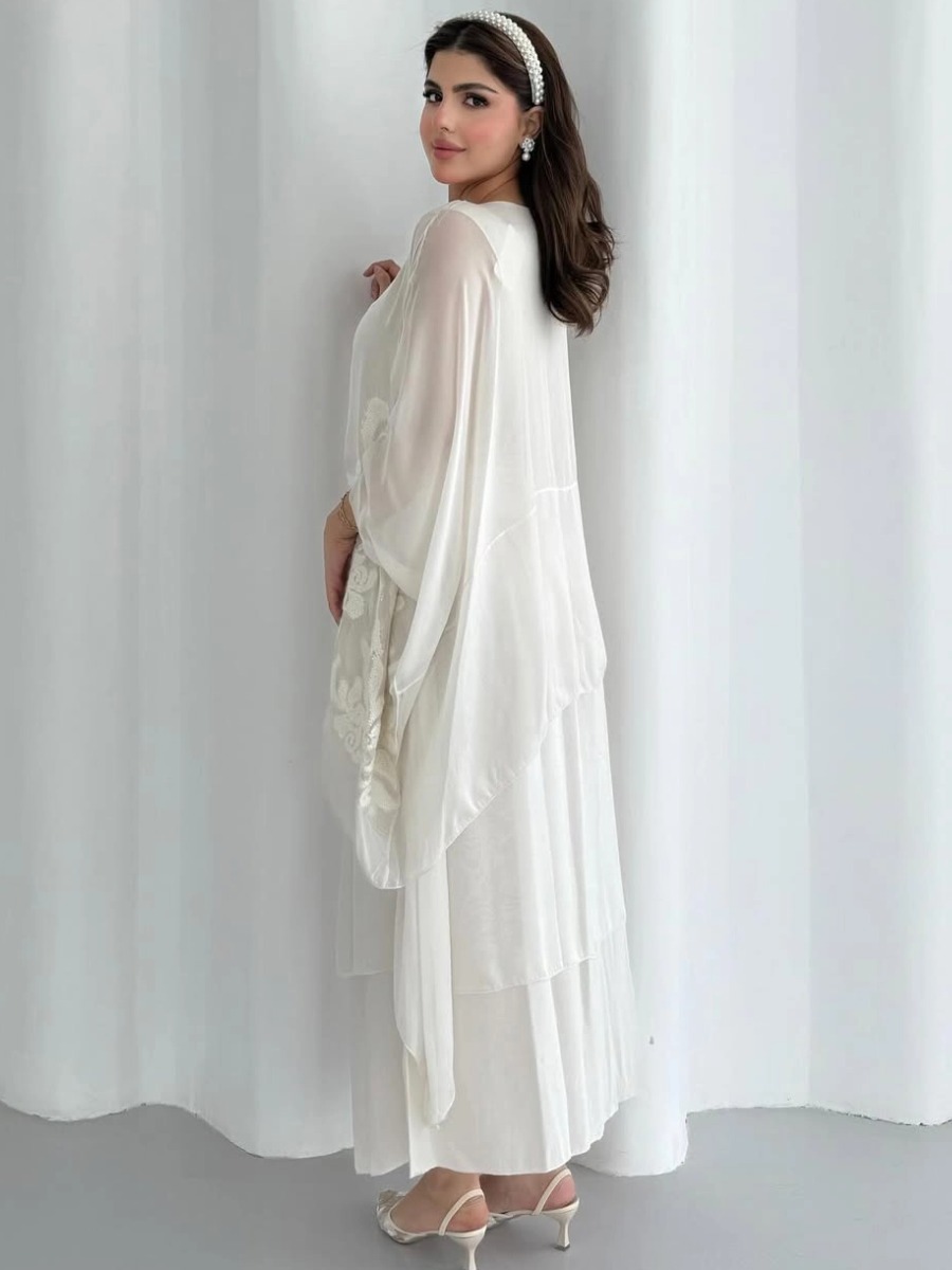 white pattern dress