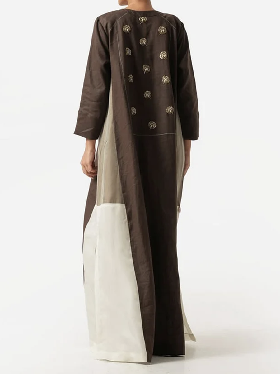 Brown patchwork robe (in stock)