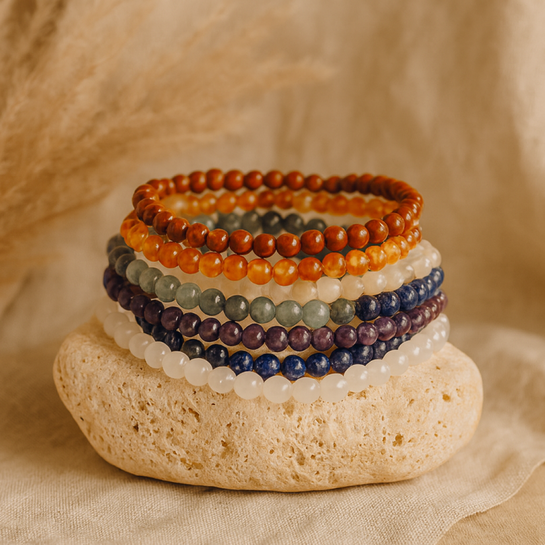 7 Chakras Natural Stone Bracelet Set - KARMAKIND