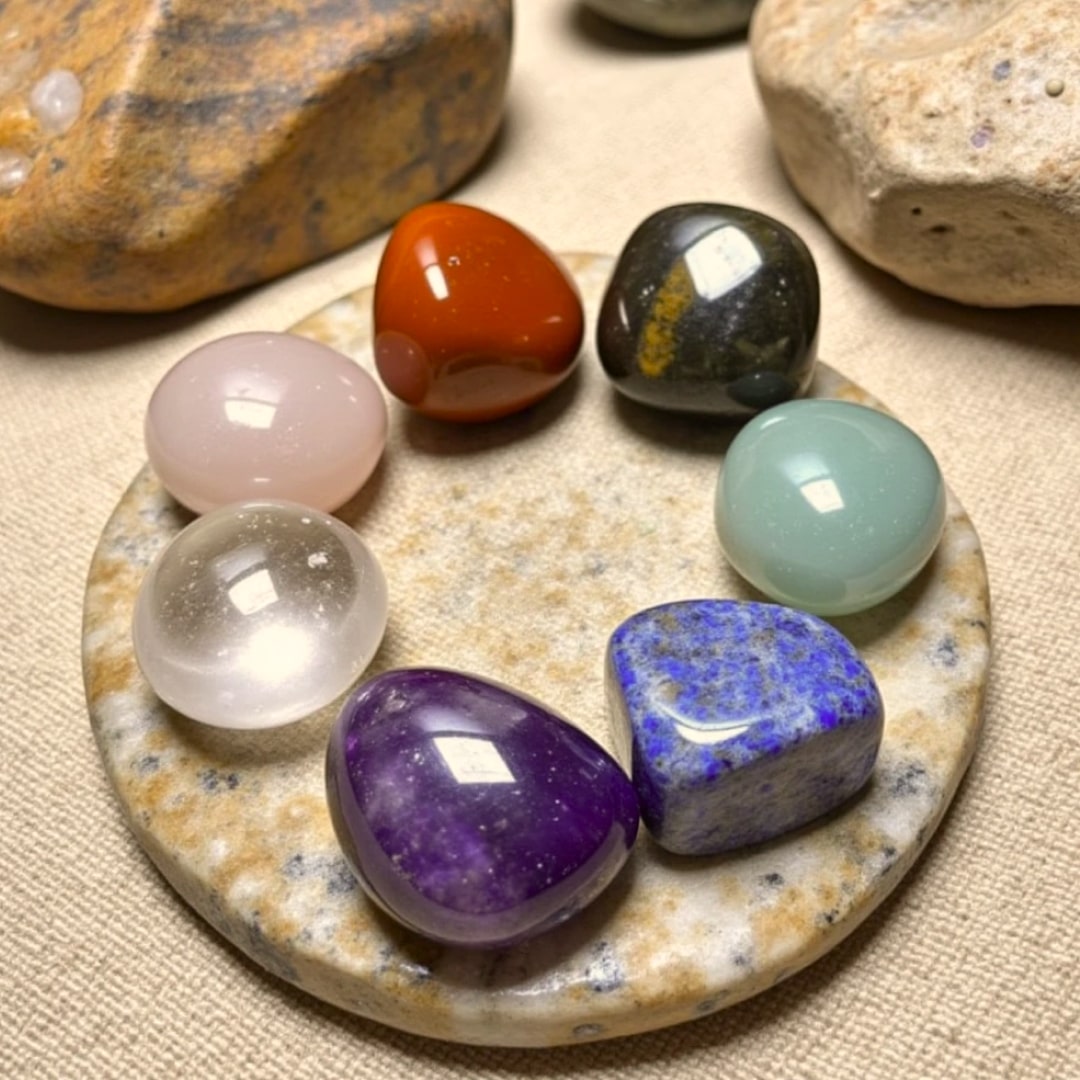 Amethyst and rose quartz stones - KARMAKIND