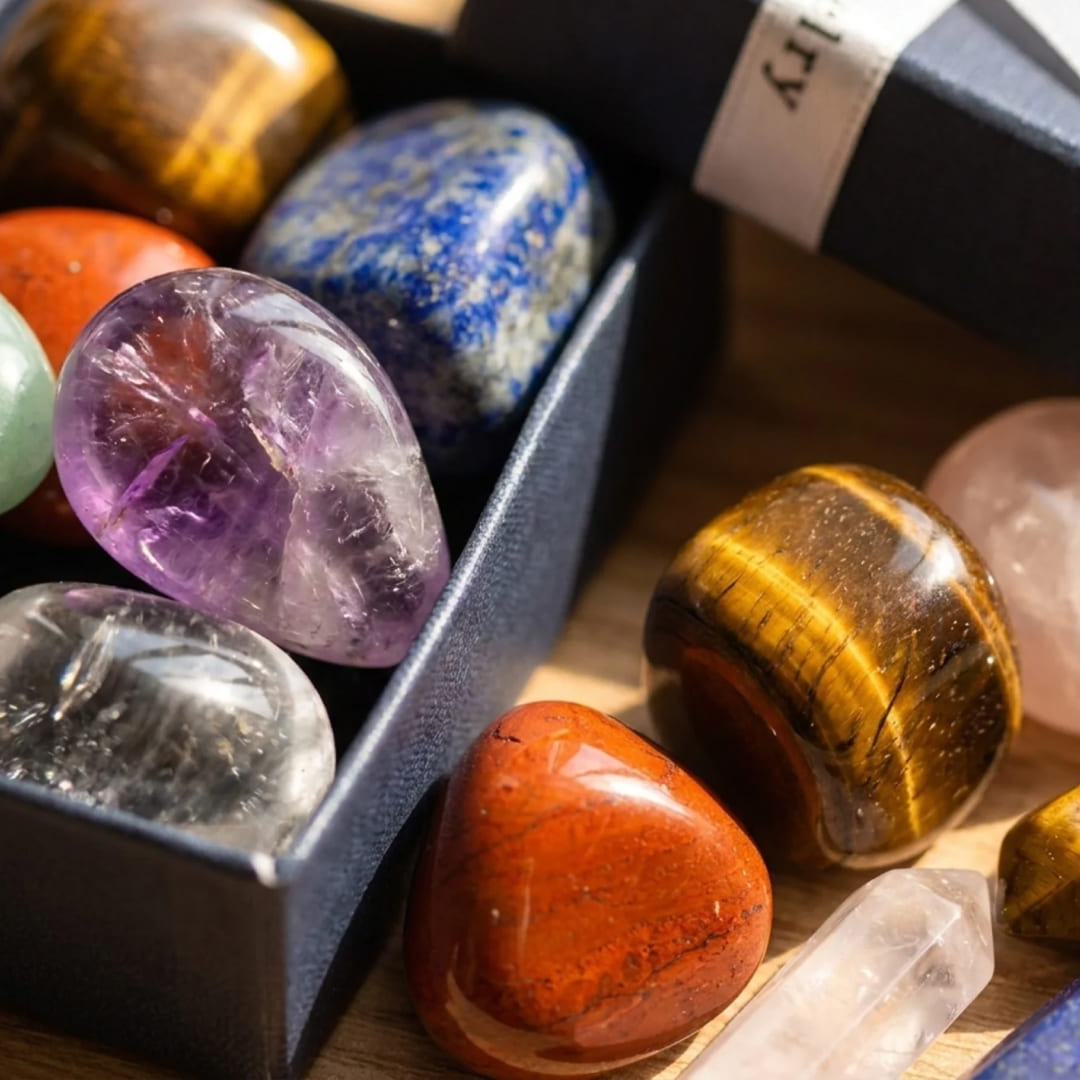 Amethyst stone and double point in the set - KARMAKIND
