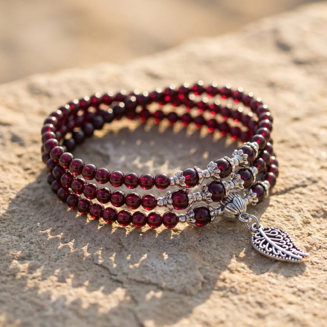 Garnet Multi-Wrap Bracelet for Abundance