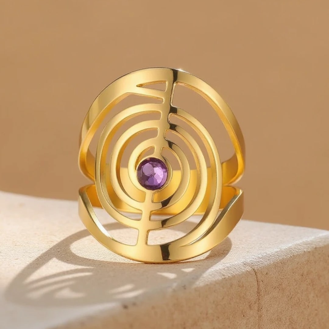 Side view of the Adjustable ChoKuRei Ring - KARMAKIND