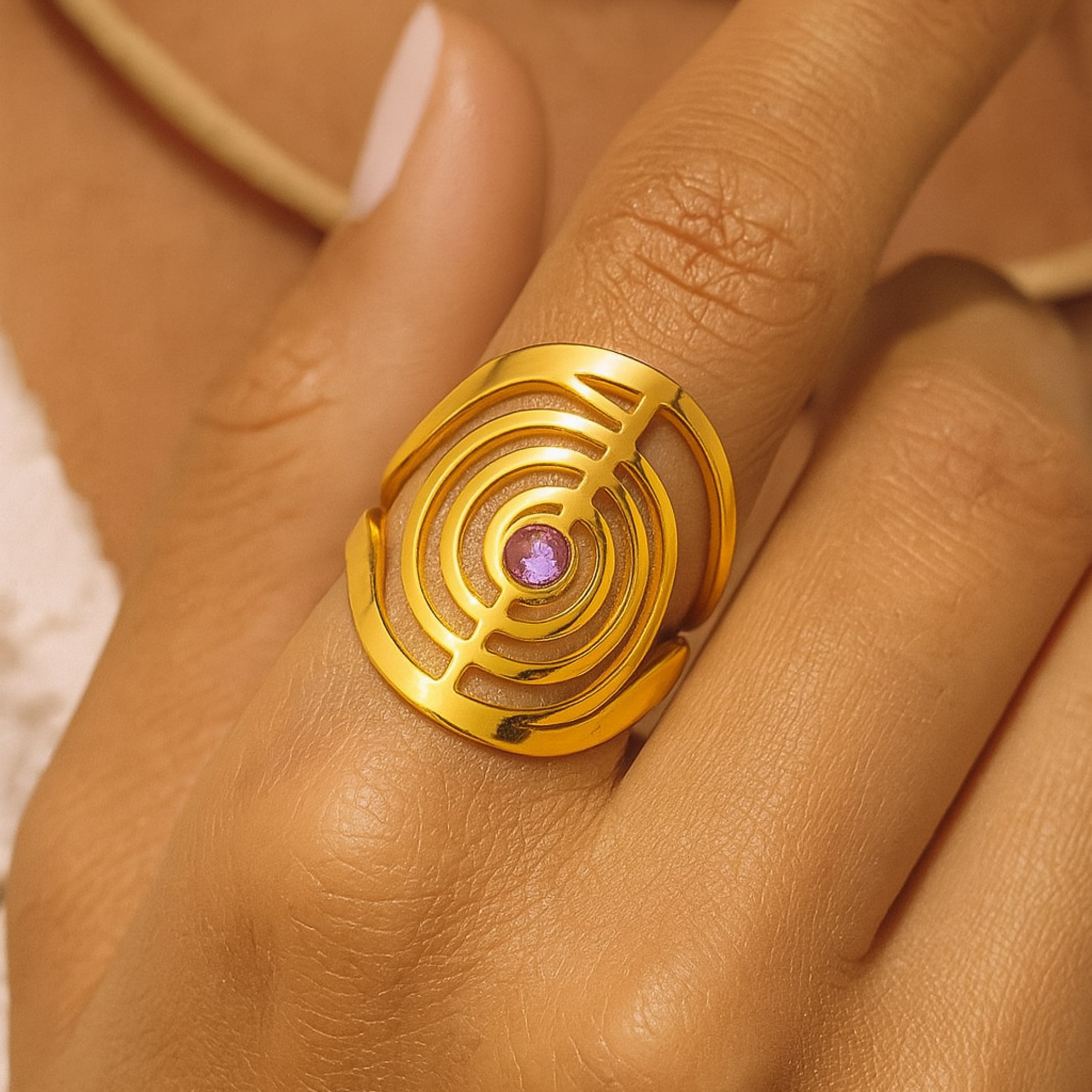 Adjustable ChoKuRei Ring worn on a finger - KARMAKIND