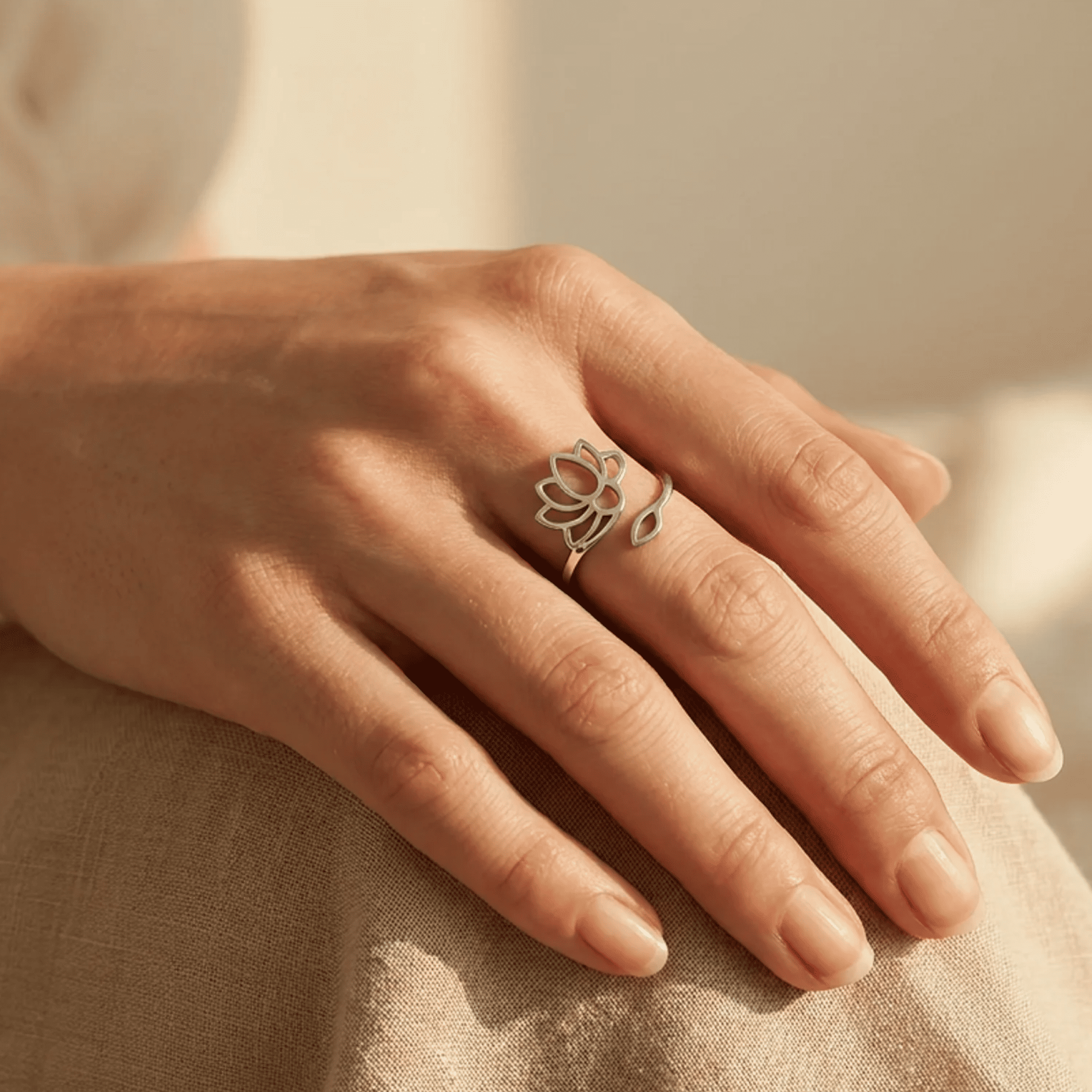 The delicate silhouette of the adjustable ring - KARMAKIND