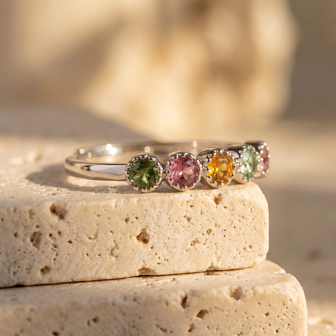 Lifestyle shot of the adjustable ring on a finger - KARMAKIND
