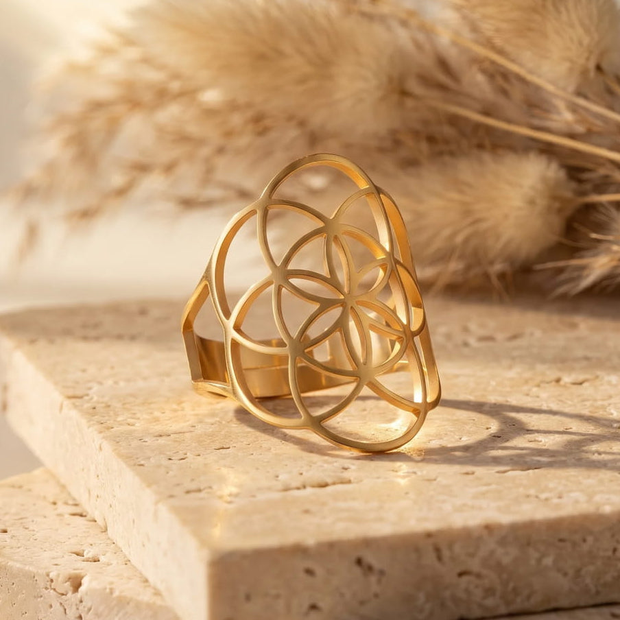 Side view of the adjustable Seed of Life ring