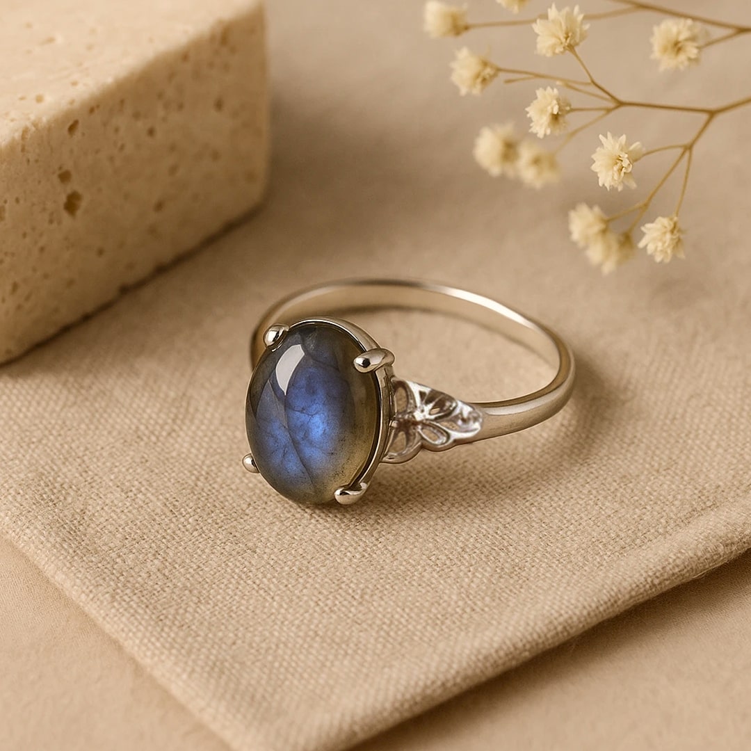 The northern light effect within the Labradorite stone