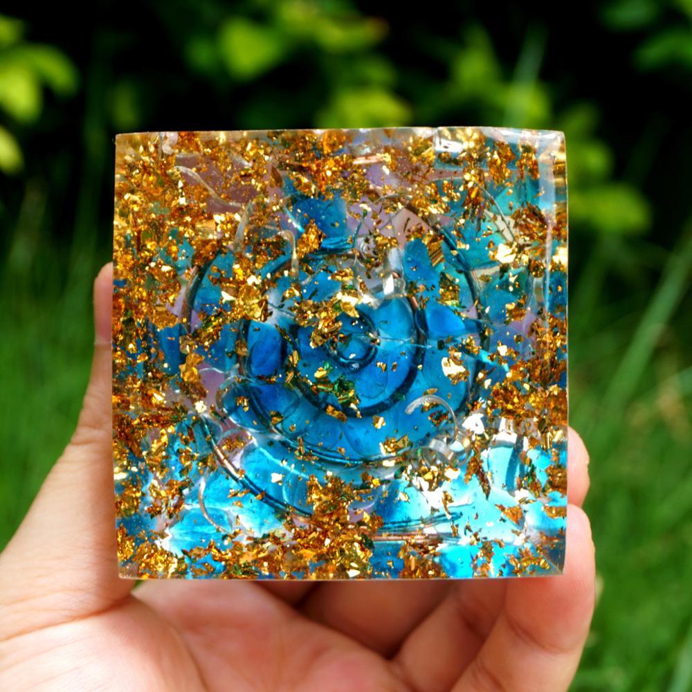 The 'Refuge' orgonite with its calming violet and blue hues - KARMAKIND
