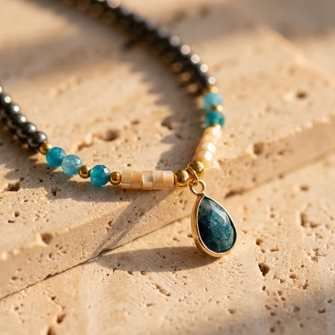 Apatite Drop Choker Necklace