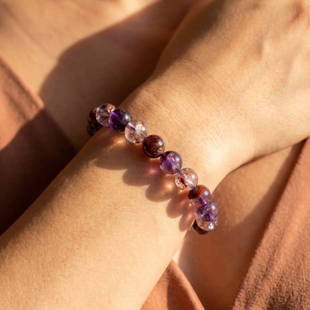 Close-up of Auralite 23 "Soul of Light" Bracelet, KARMAKIND