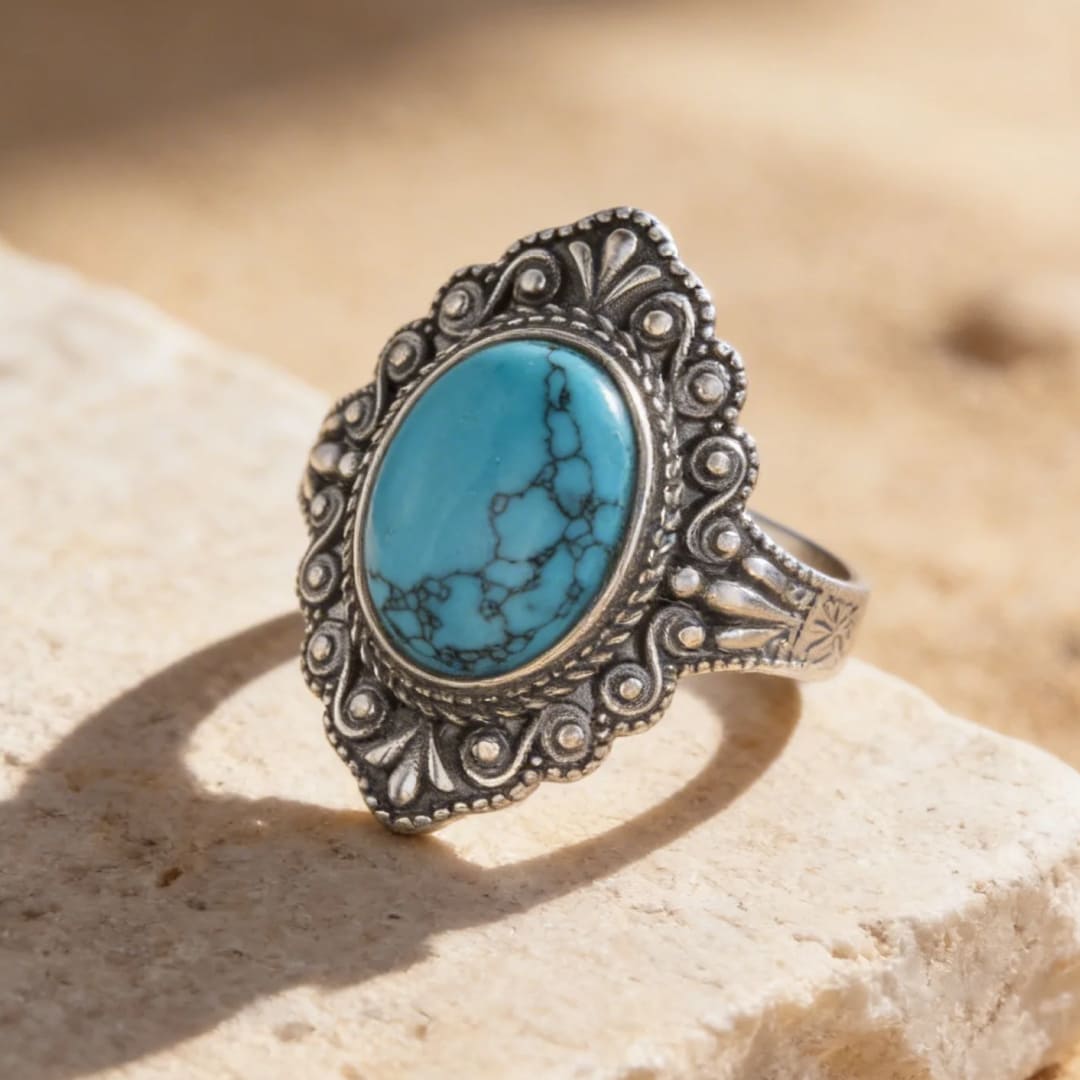 Ring detail showing delicate volutes - KARMAKIND