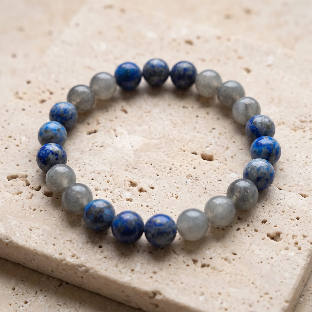 The teardrop pendant of the Celestial Anchoring Mala - KARMAKIND