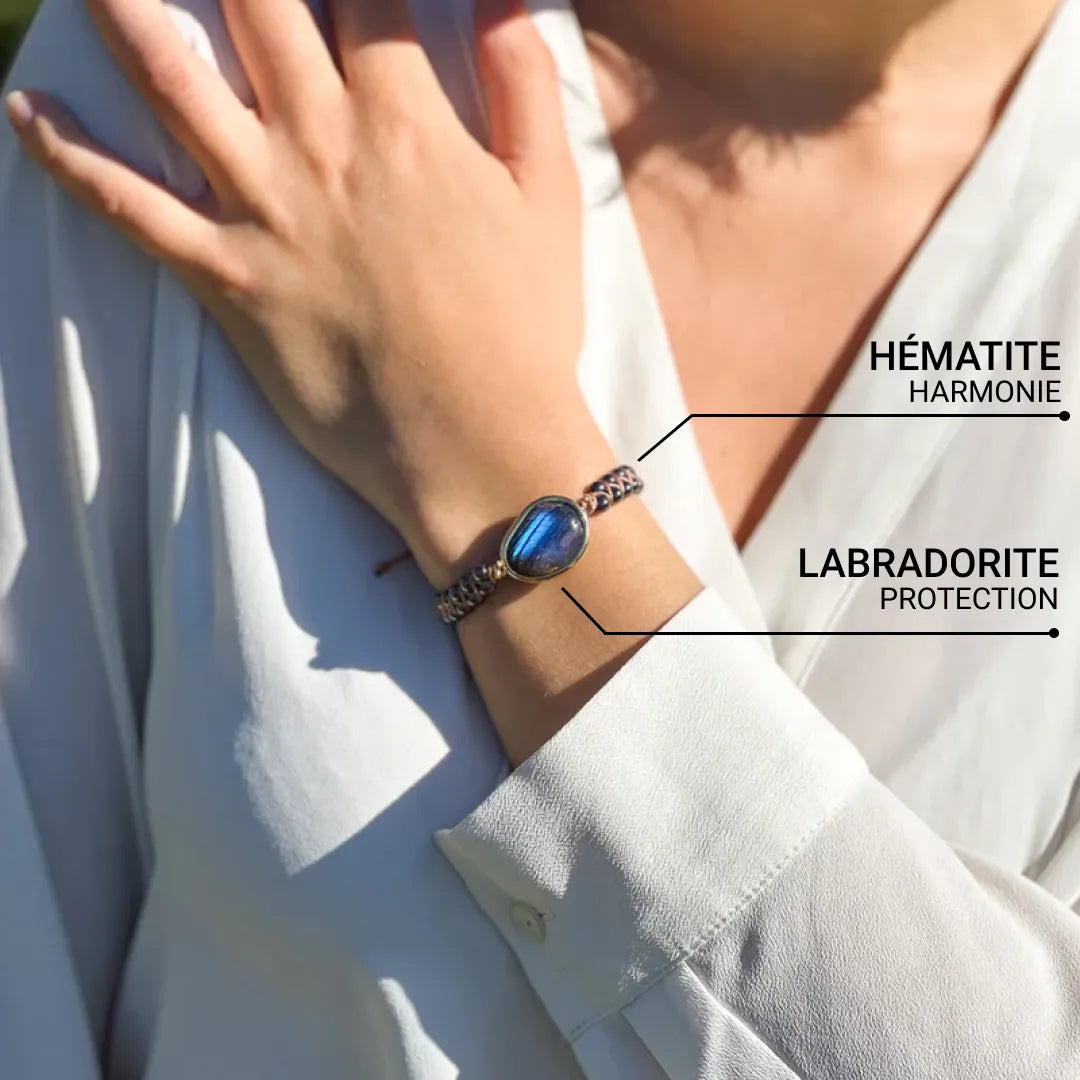 Lifestyle shot of the Celestial Eye Bracelet on a wrist - KARMAKIND