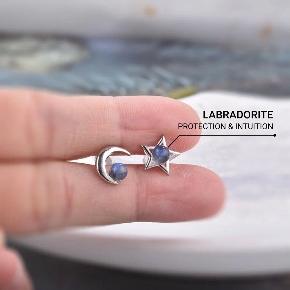Earring set including the "Moon Star" design by KARMAKIND