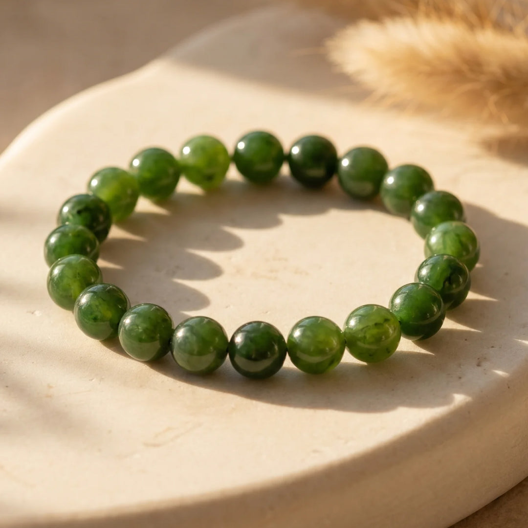 Dhara Nephrite Jade Bracelet - KARMAKIND