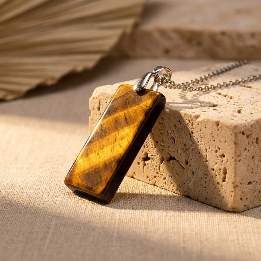 Men's Elegance & Power Pendant in Tiger's Eye - KARMAKIND