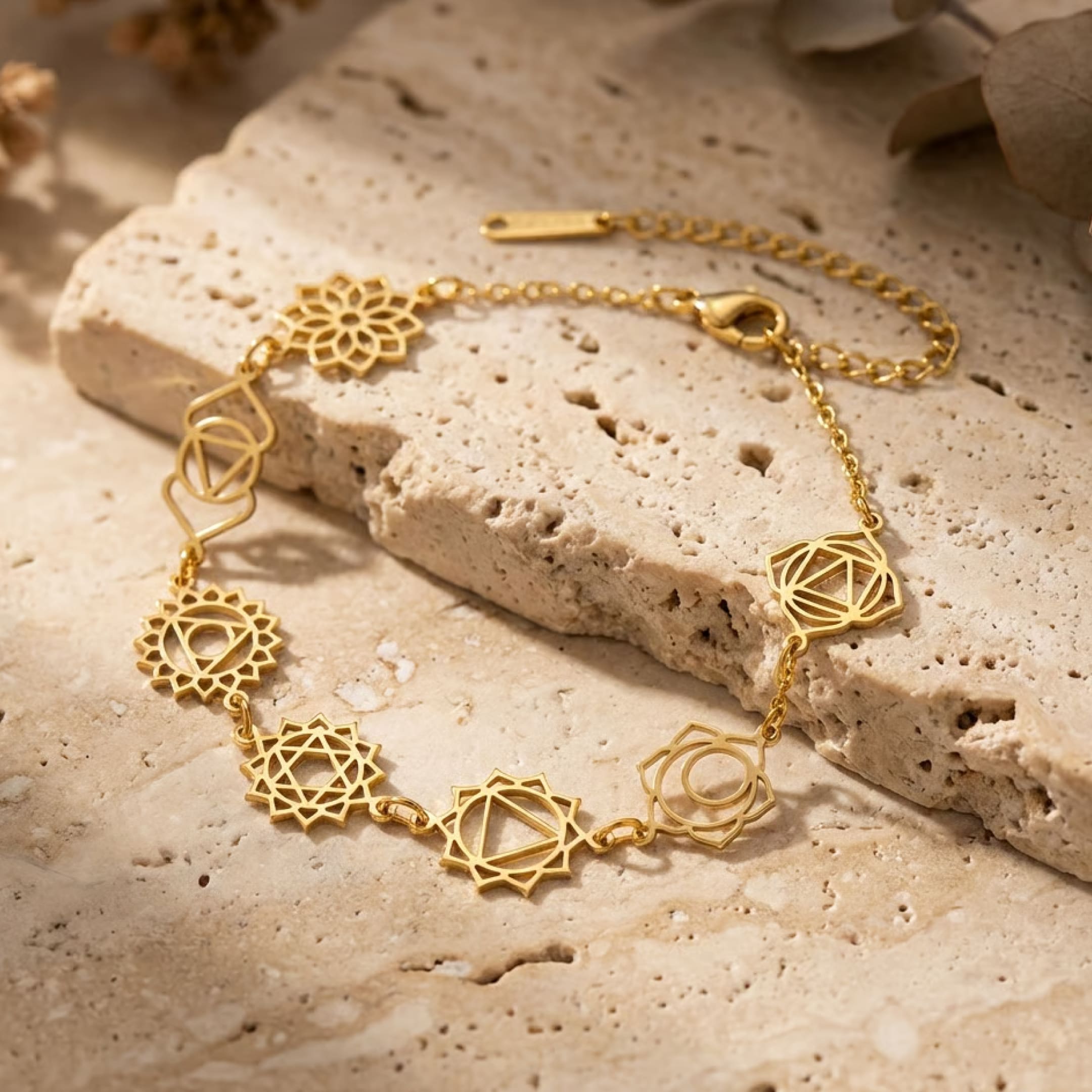 "Alignment" Bracelet – 7 Chakra Symbols - KARMAKIND