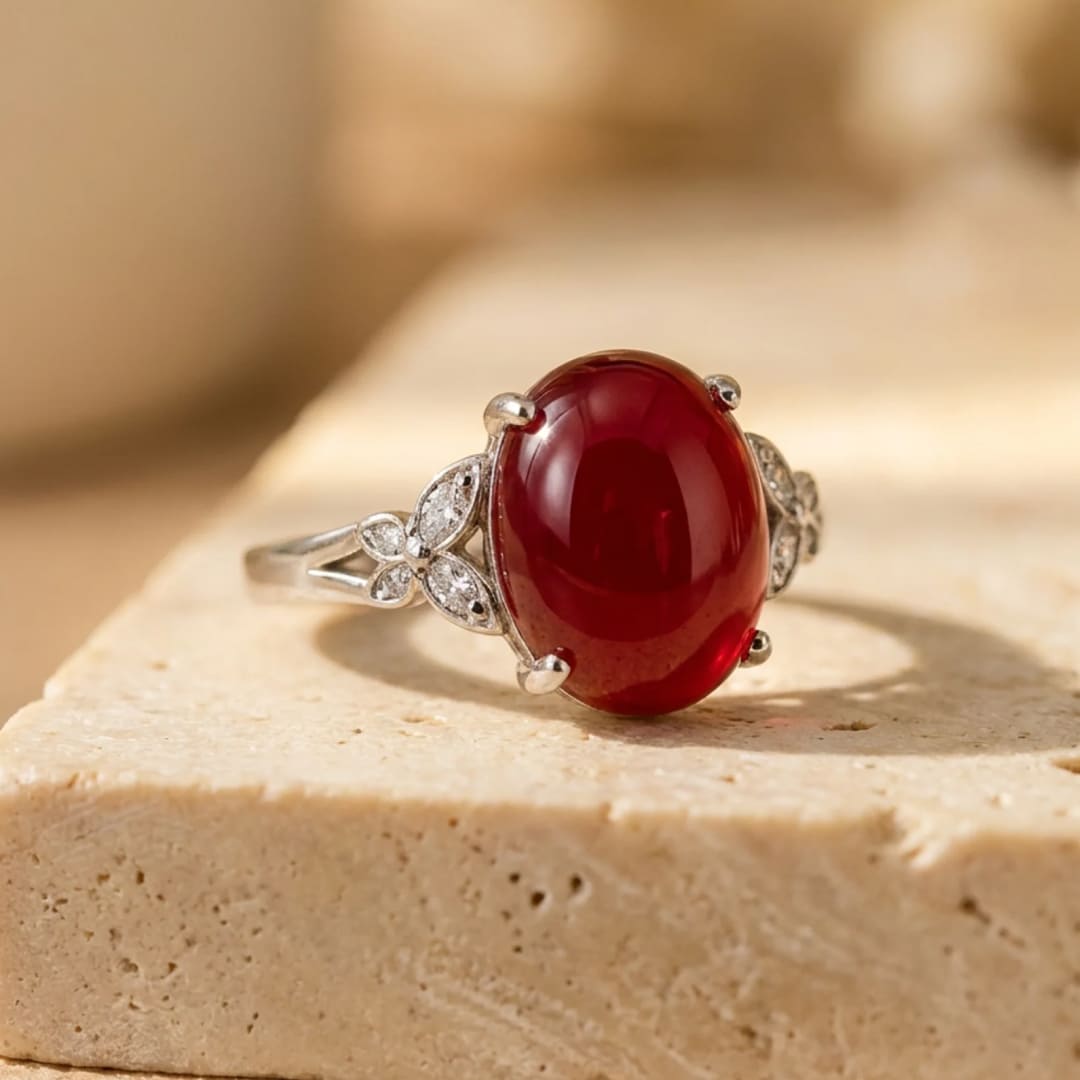 Adjustable Garnet Ring "Sovereign Passion" - KARMAKIND