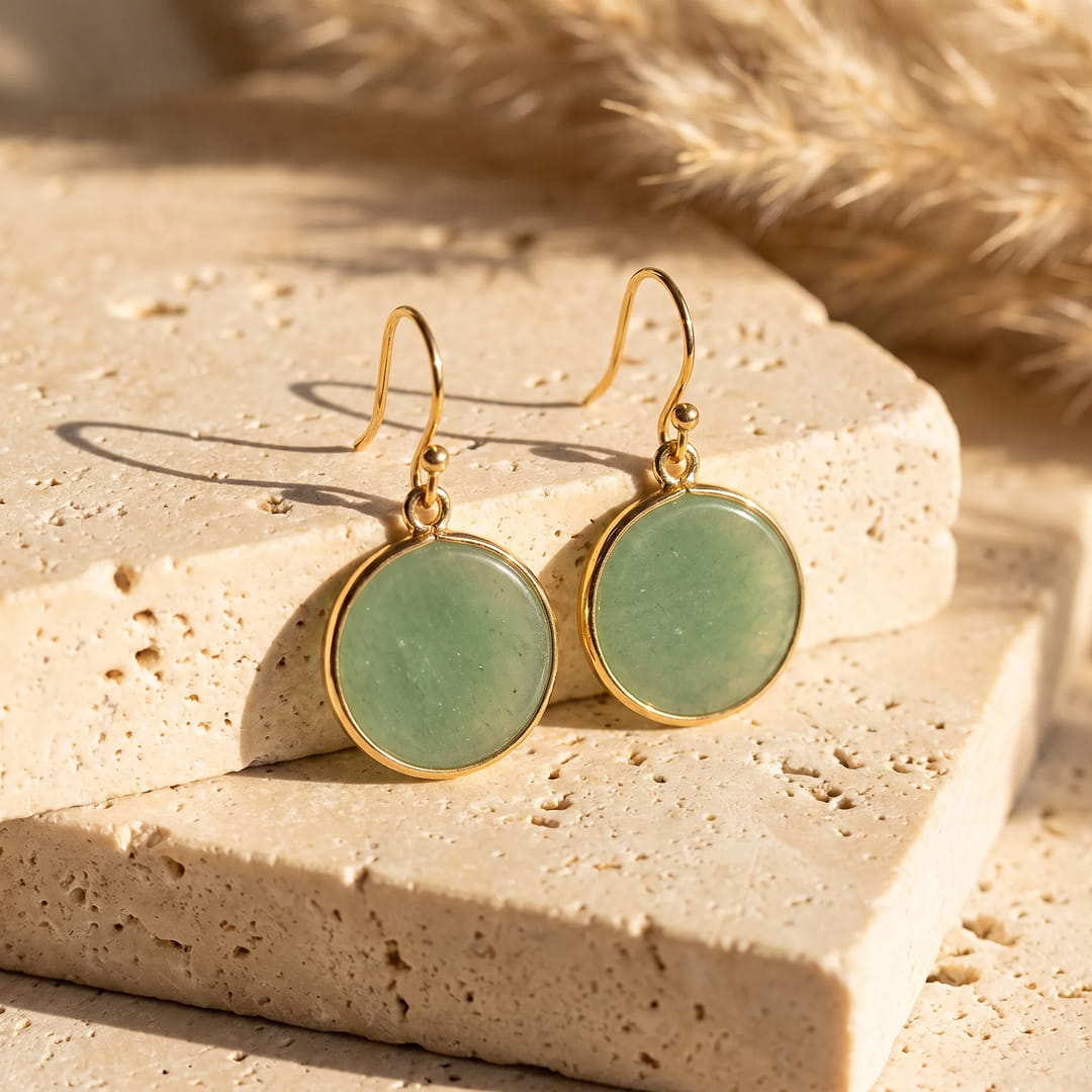Golden outline detail of the circle earrings - KARMAKIND