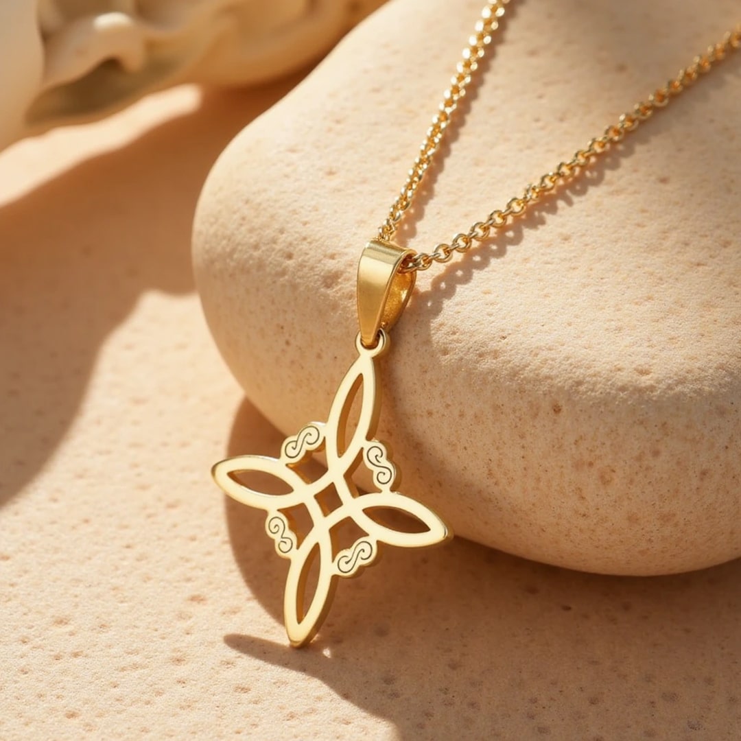 Silver variant of the Witch's Knot necklace - KARMAKIND