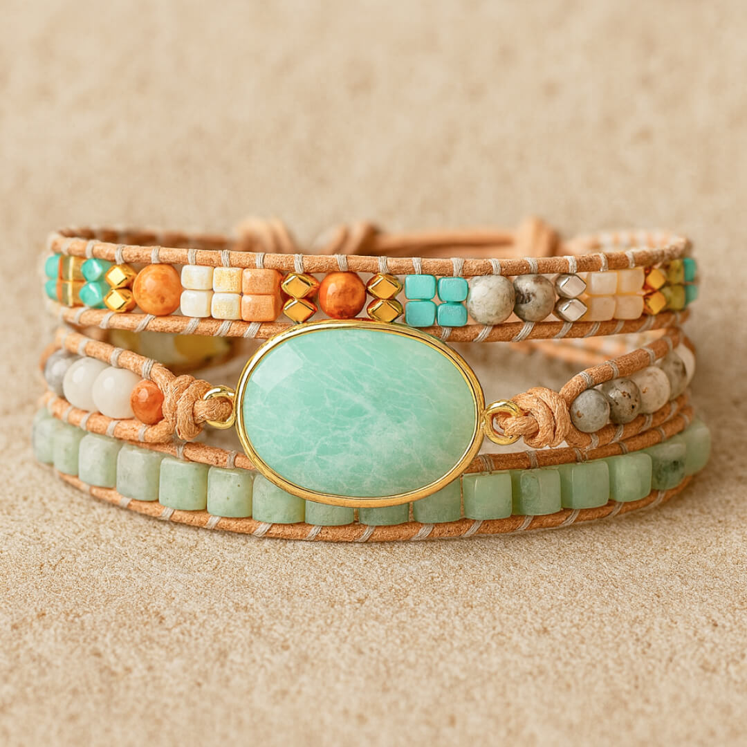 Amazonite Sweetness Wrap Bracelet - KARMAKIND