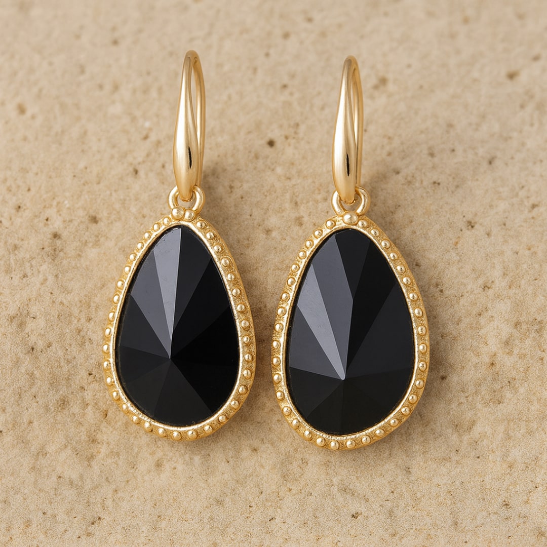 Onyx Drop Earrings - KARMAKIND