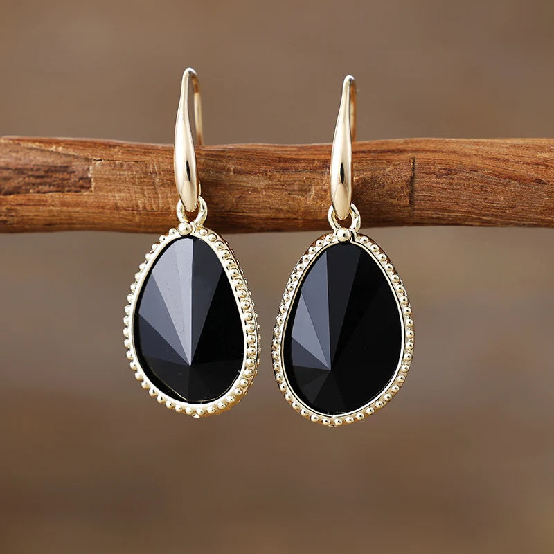 Golden bead detail on earrings - KARMAKIND