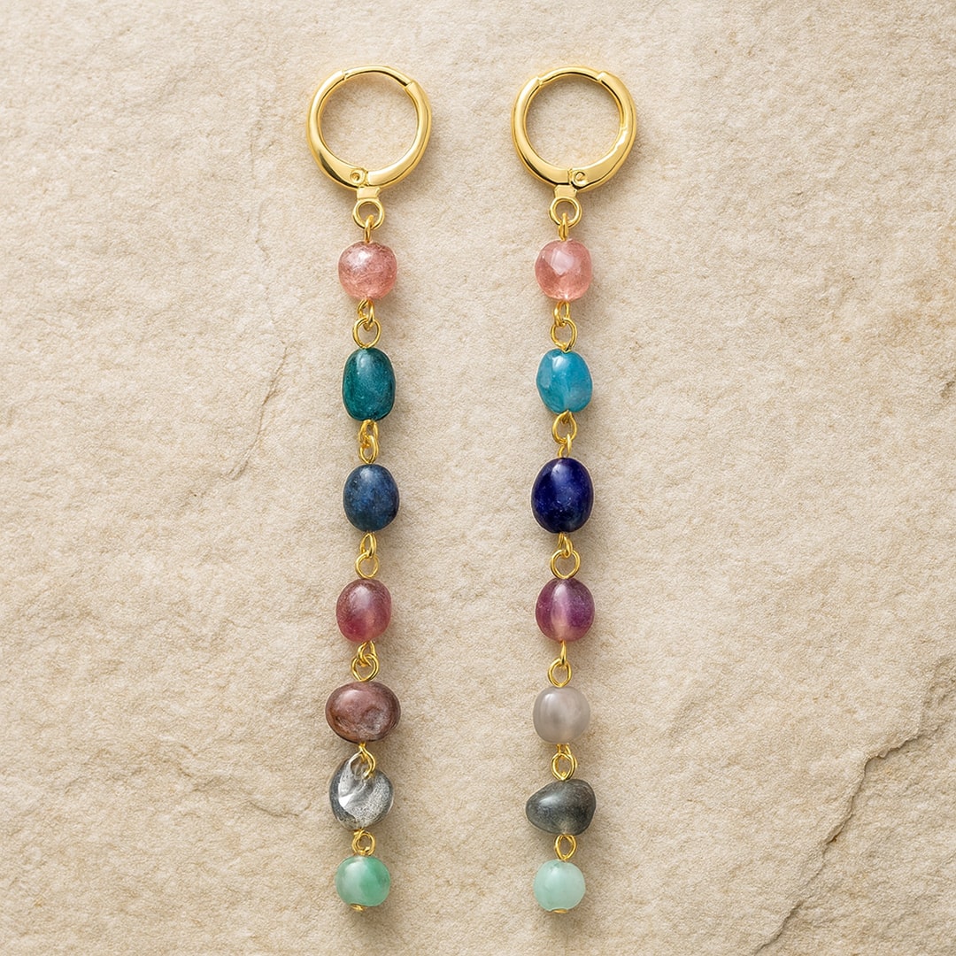 7 Chakra Cascade Earrings - KARMAKIND