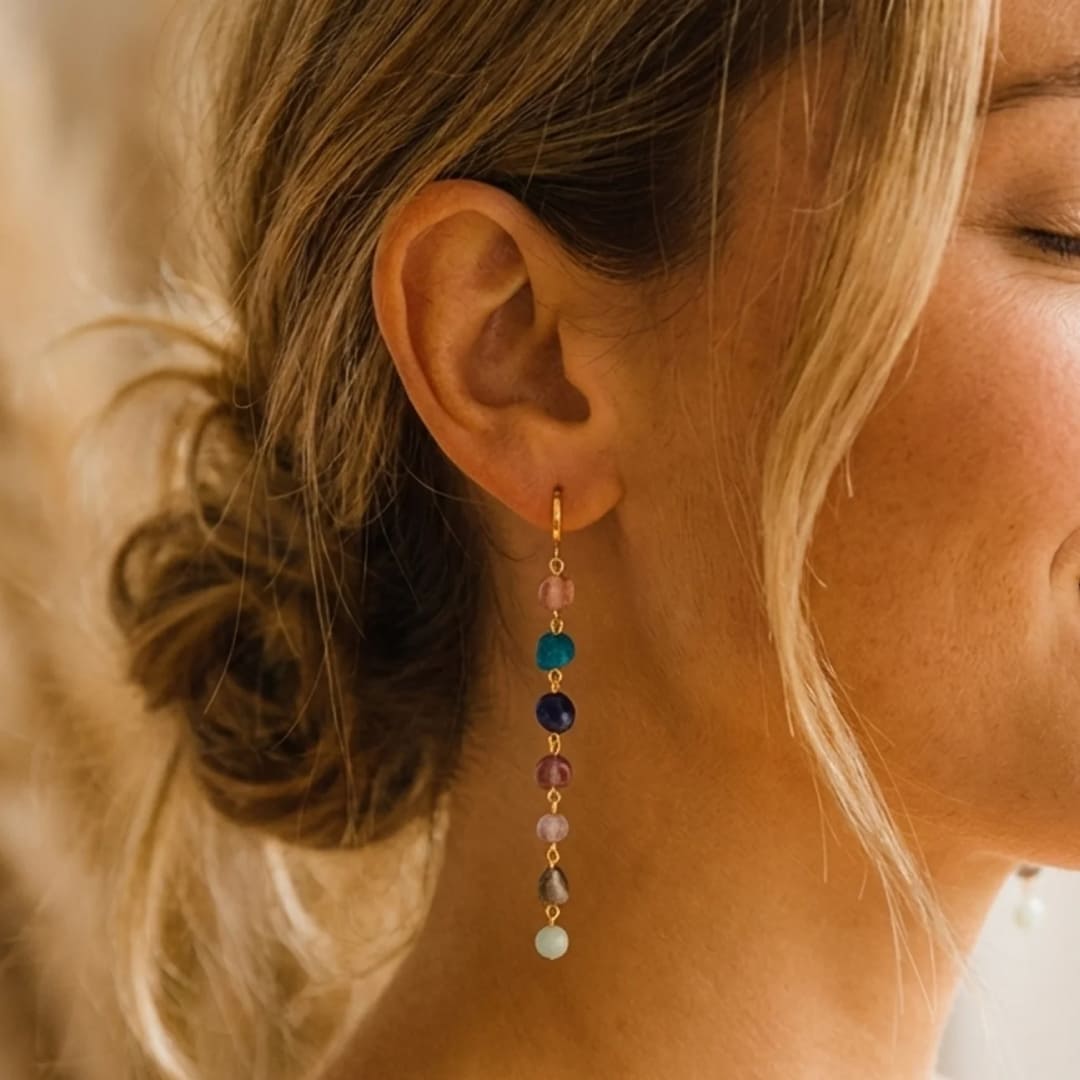 Cascade of colorful chakra stones - KARMAKIND