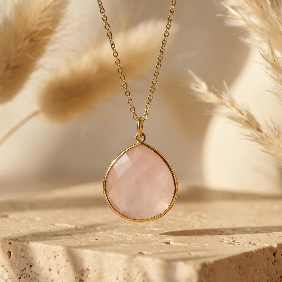 Rose Quartz Infinite Softness Pendant - KARMAKIND