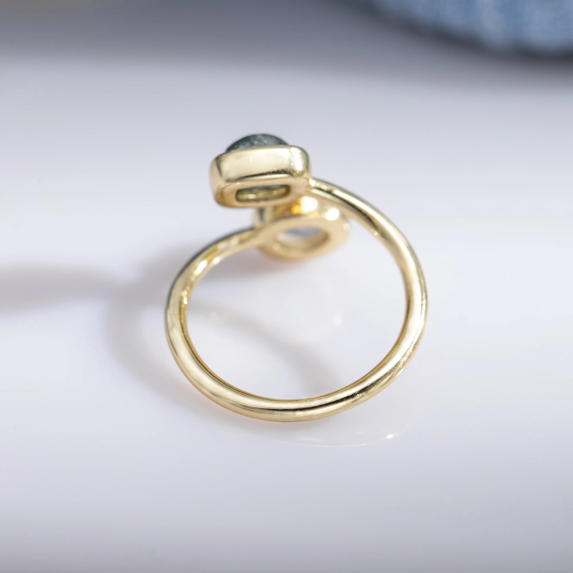 Moonstone glow on the Isha adjustable ring - KARMAKIND