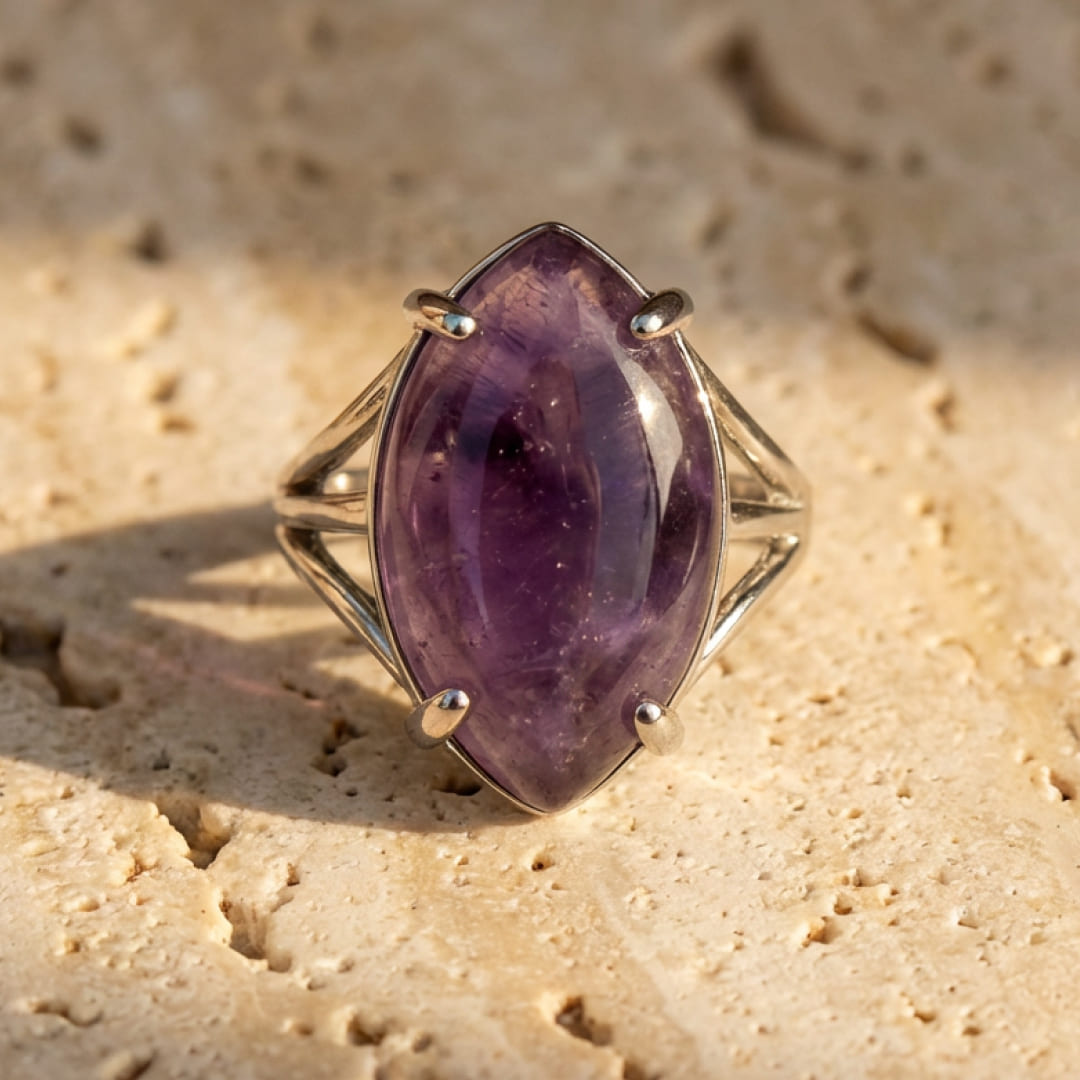Adjustable Natural Stone "Vision" Ring - KARMAKIND