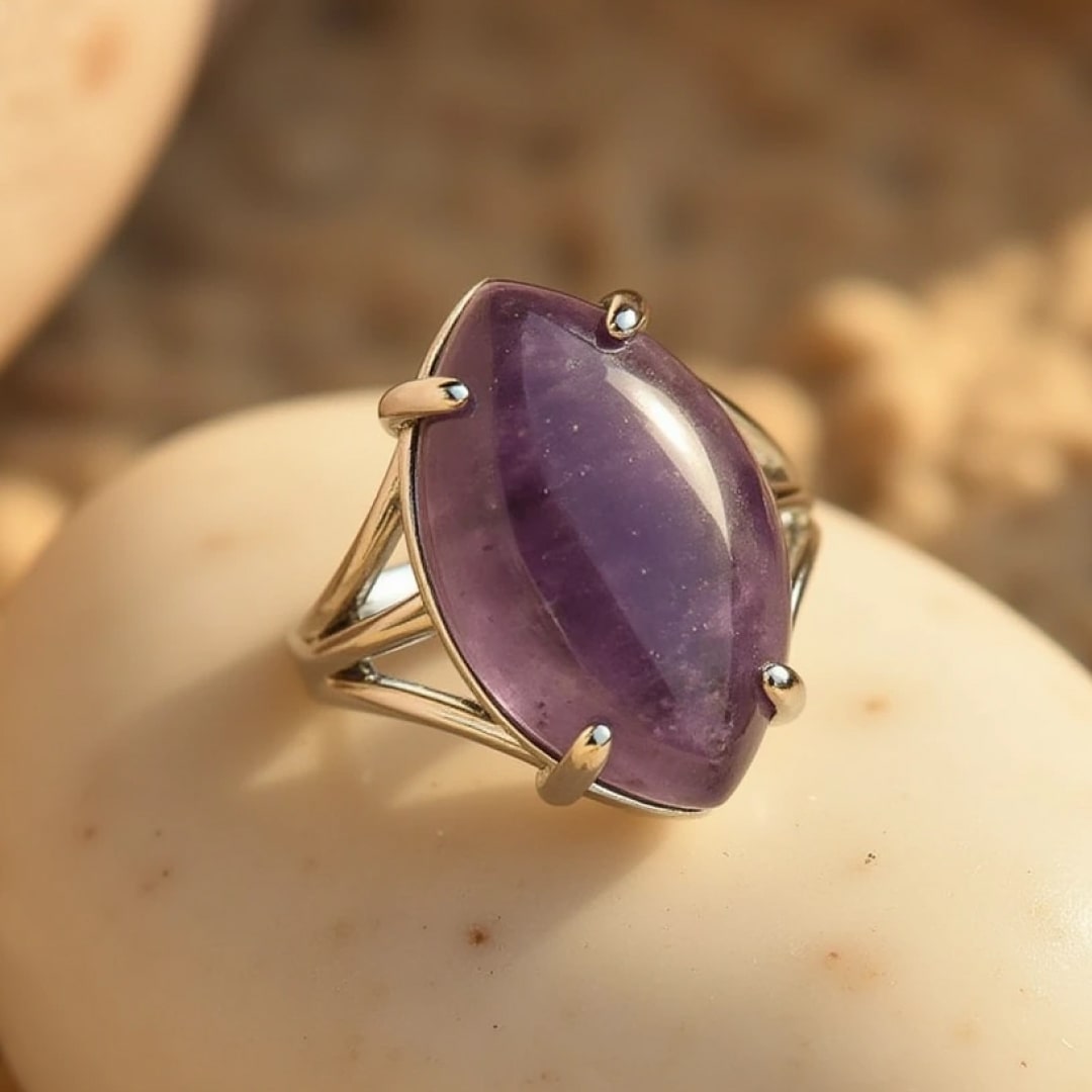 Rose Quartz adjustable ring - KARMAKIND