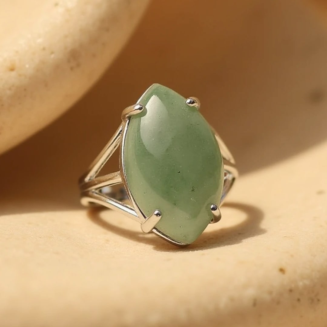 Green Aventurine adjustable ring - KARMAKIND