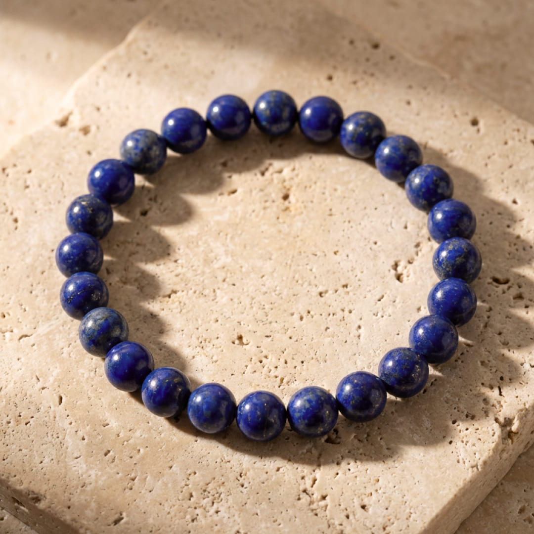 Lapis Lazuli Expression Bracelet on wrist - KARMAKIND