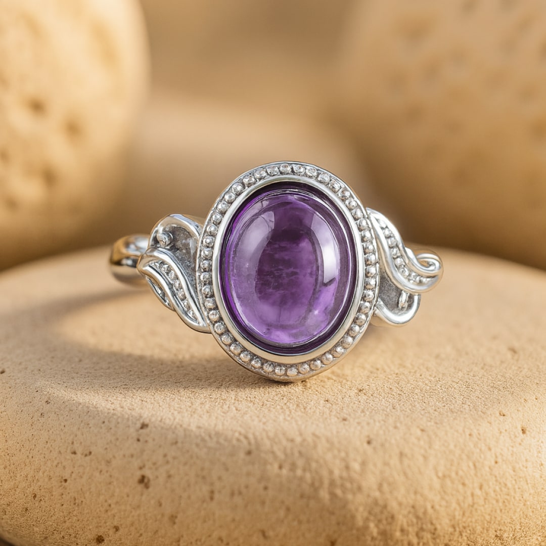 Amethyst "Fullness" Ring - KARMAKIND