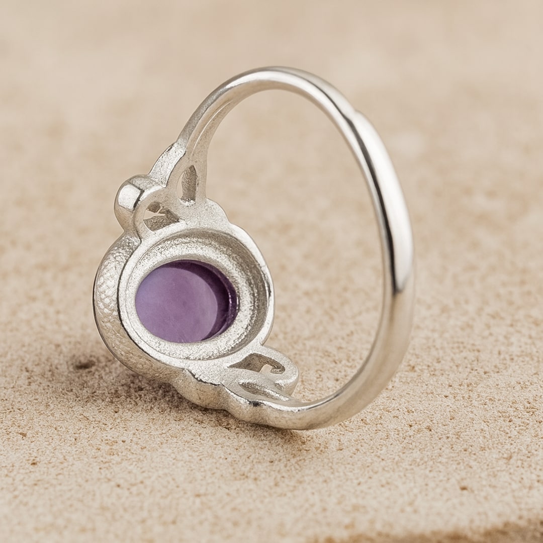 Amethyst "Fullness" Ring antique accents - KARMAKIND