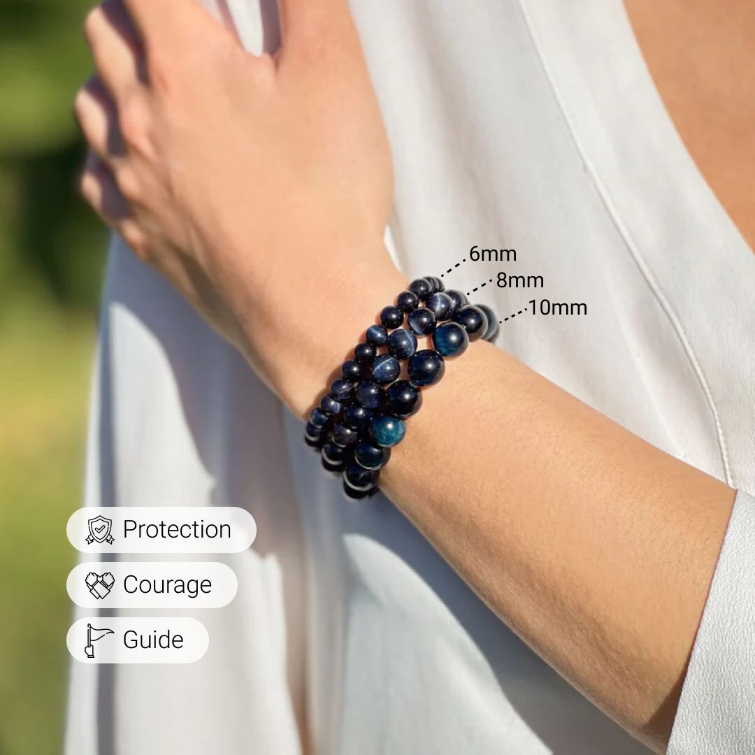 Stackable Hawk's Eye bracelet for men - KARMAKIND