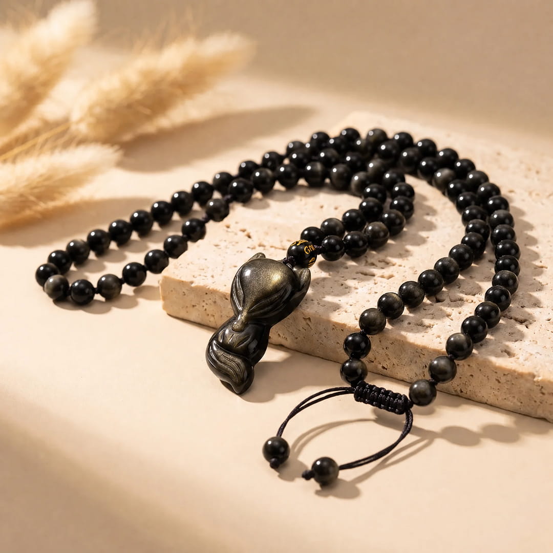 Pendant worn on a chain, showcasing its size - KARMAKIND