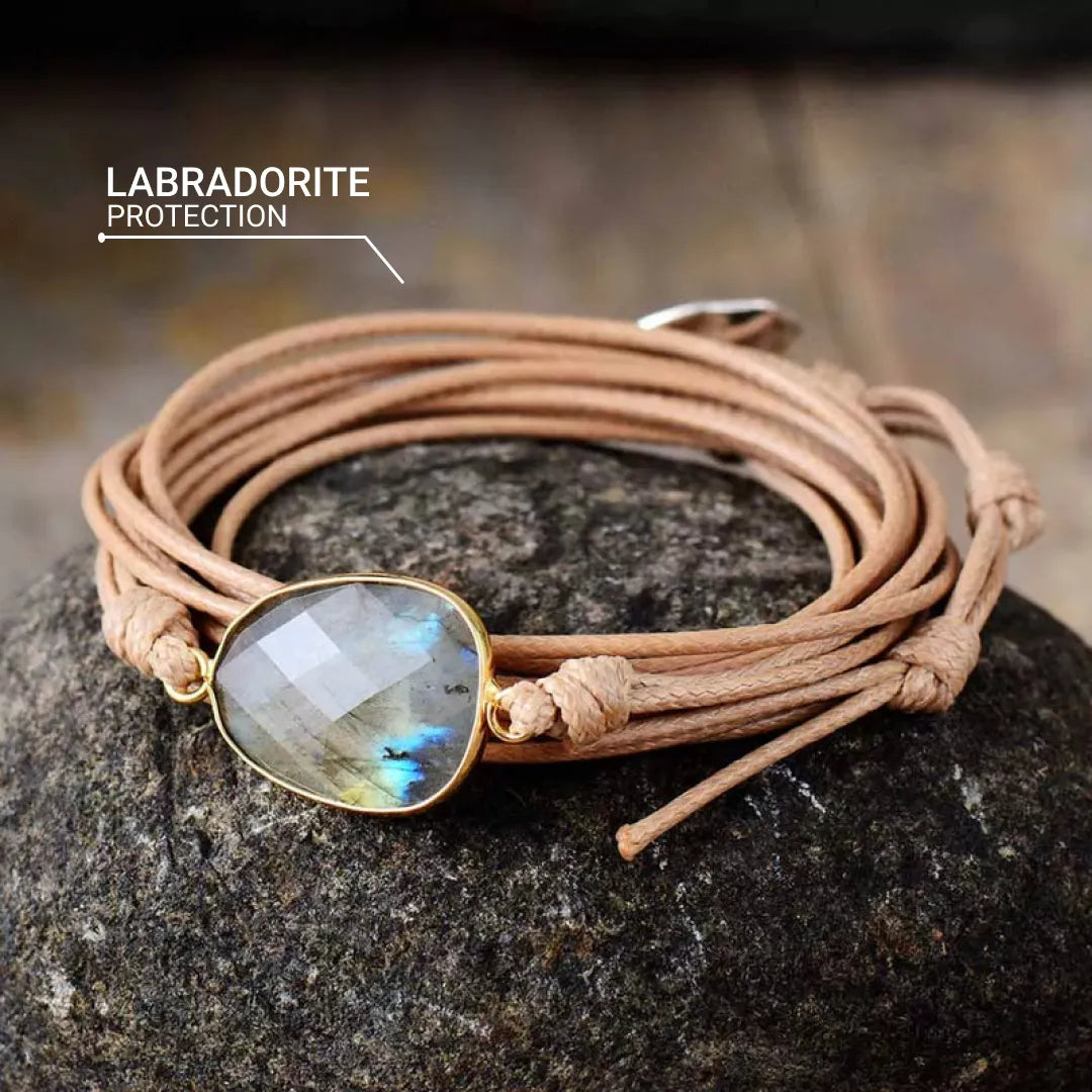 Detail of the flexible cords on the multi-wrap bracelet - KARMAKIND