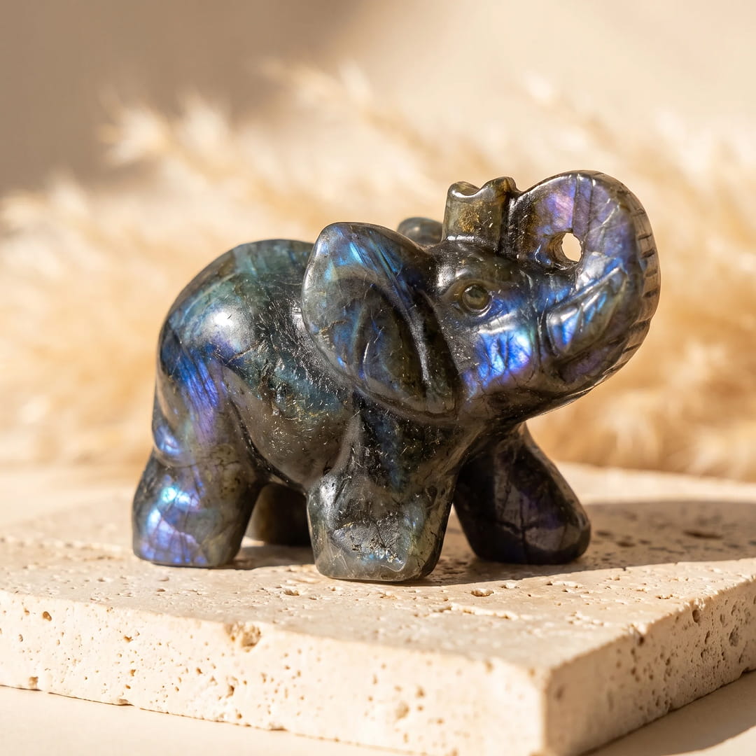 Labradorite "Protective Guardian" Elephant - KARMAKIND