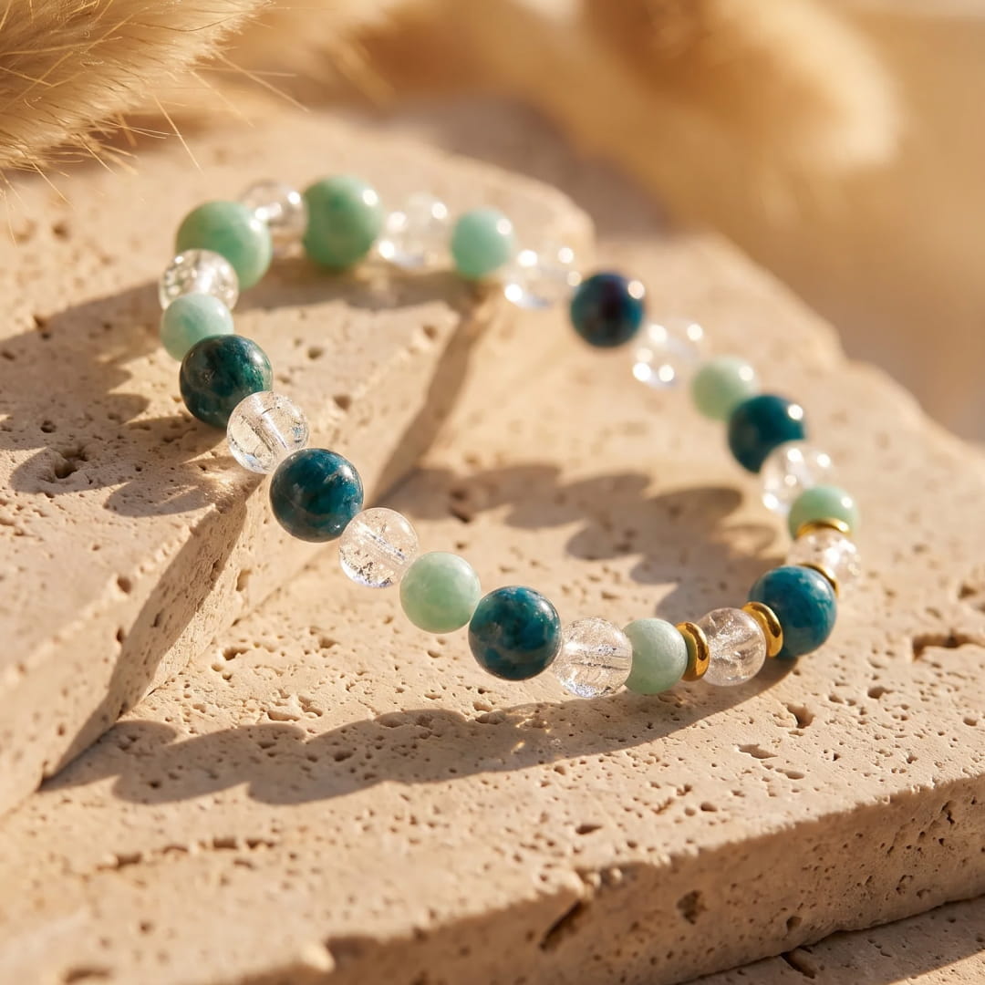 Cracked Rock Crystal beads sparkling in the light - KARMAKIND