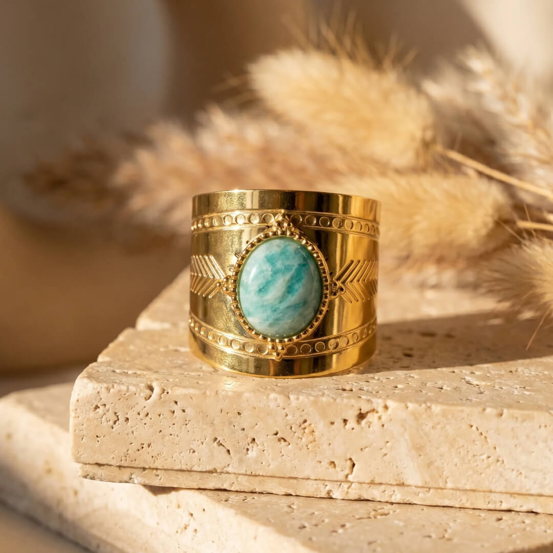 Light Heart Amazonite Ring - KARMAKIND